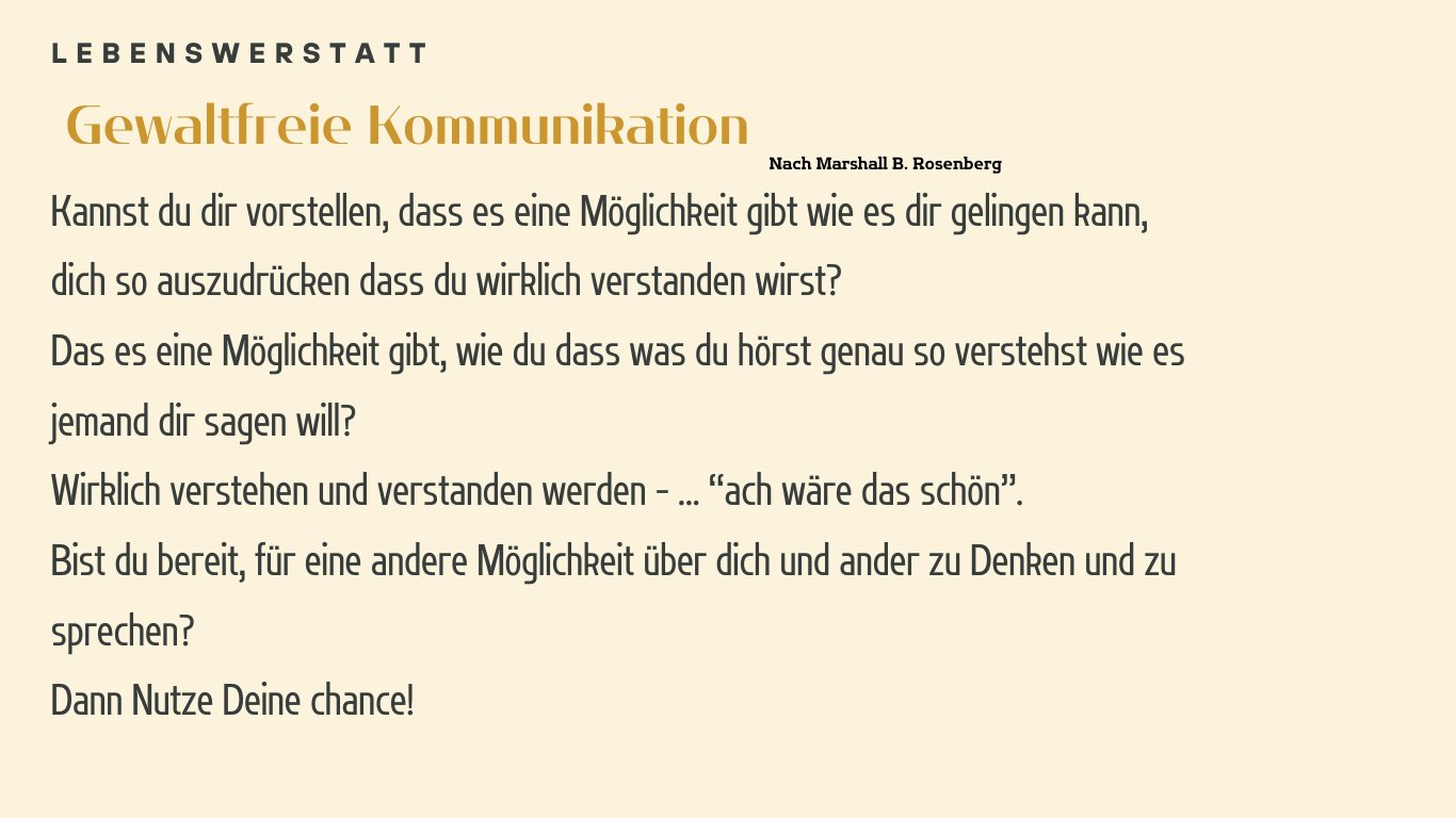 Gewaltfreie Kommunikation